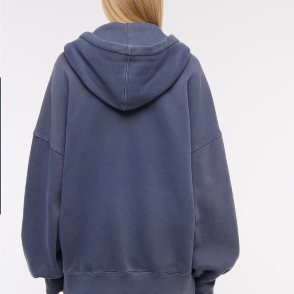 A&F Women's Soft Essential Popover Blue Hoodie Dark Navy Size XS